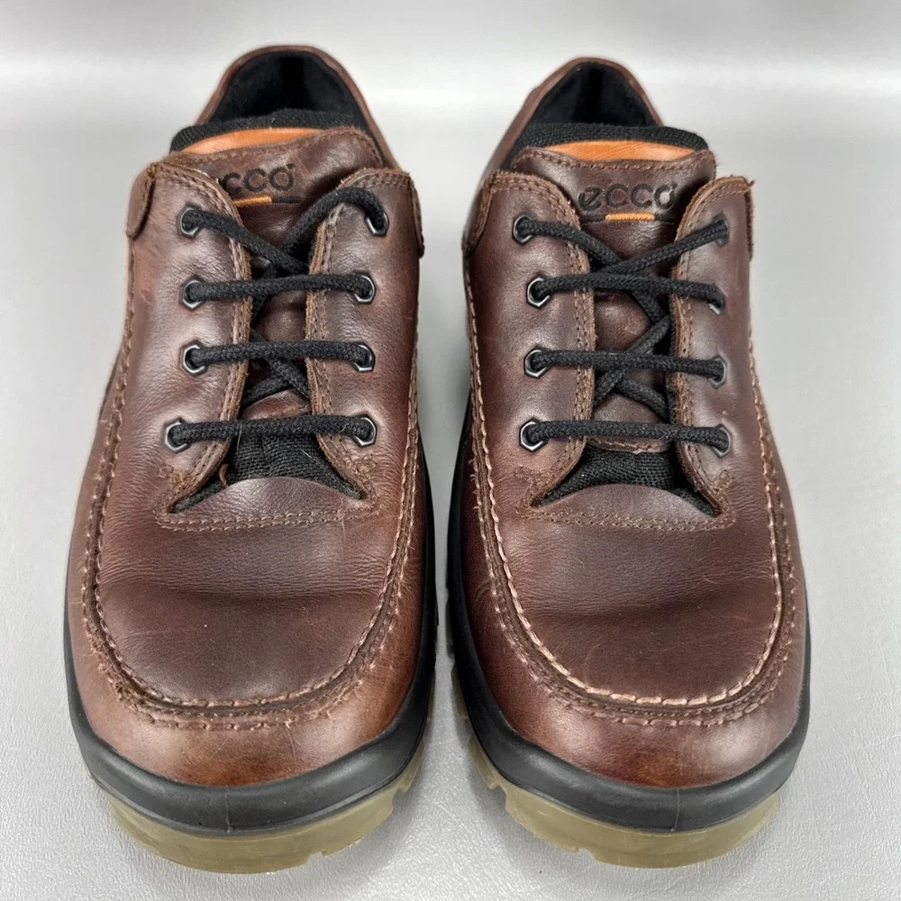 Ecco Track IV Gore-Tex Low Boots Mens 8 Brown Leather Hiking Casual‎ Athleisure